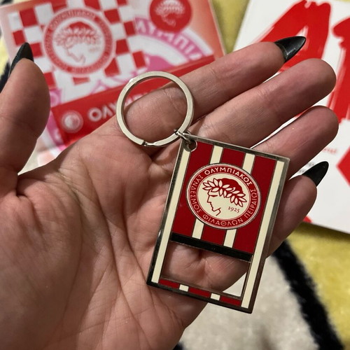Olympiacos set like new with flags, keychain, stickers and poster