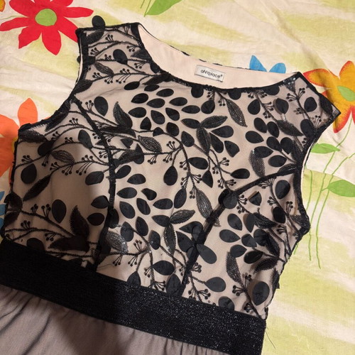 Chic dress for going out like new, black and beige