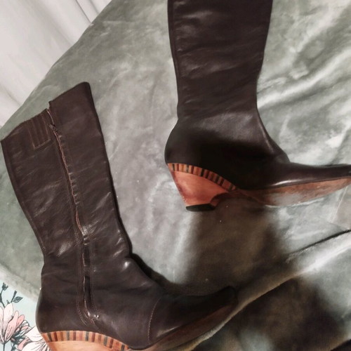 Firetrap boots used size 38 dark brown leather with 7cm heel