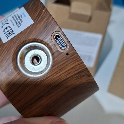 2 LED rechargeable wall lights with walnut wood effect