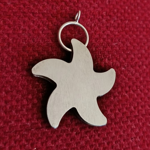 Handmade 925 silver double-sided starfish pendant