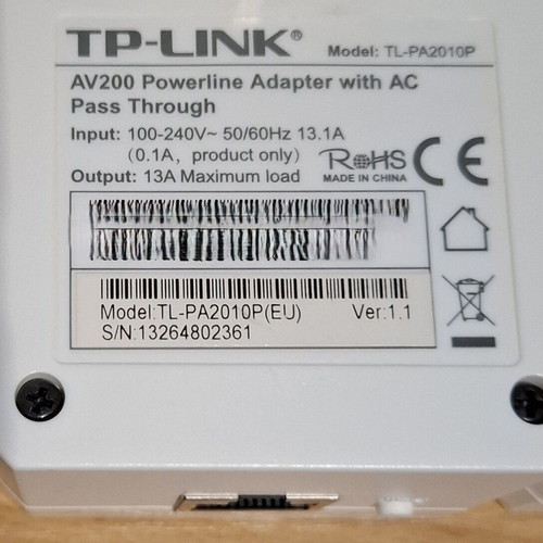 TP-LINK TL-PA2010P AV200 Powerline set of two, like new
