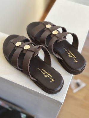 Handmade leather sandals size 38 like new, chocolate color