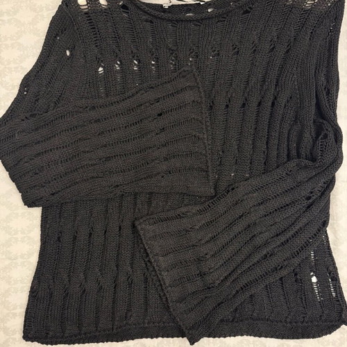 Zara Black Open-Knit Top Like New, Size S