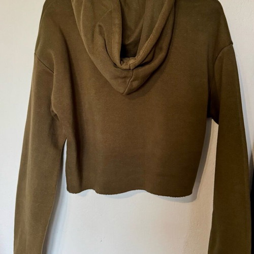 Green crop women's hoodie like new, size M