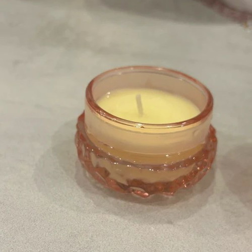 Elegant Diamond Cut Glass candles like new, set of 2 scented
