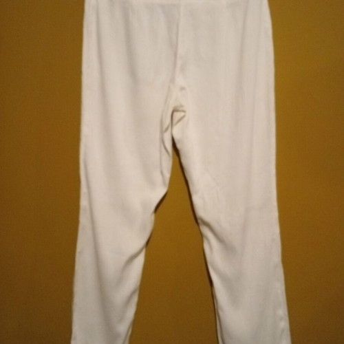 Marks & Spencer white high-waist pants new, linen viscose blend, UK 12