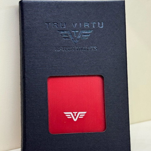Tru Virtu Click & Slide Silk Red card holder new, red