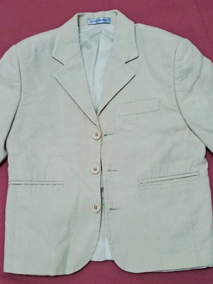 Linen jacket and shirt set beige for boy 4-5 years new