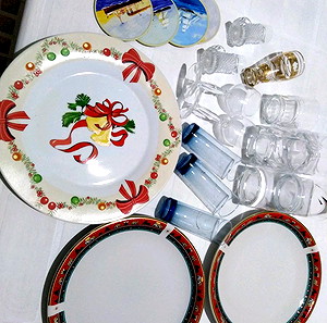 Πιατελες, ποτήρια κ sous verres, δώρο 2 παγούρια!!!