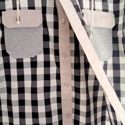 Imperial short sleeve plaid shirt with hood size XL like new