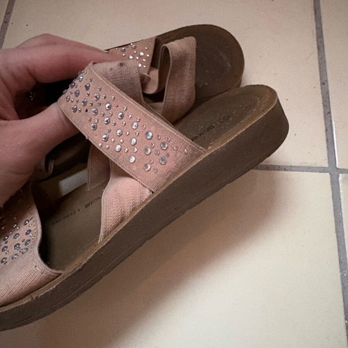 Graceland sandals size 33 beige with rhinestones used, comfortable fit