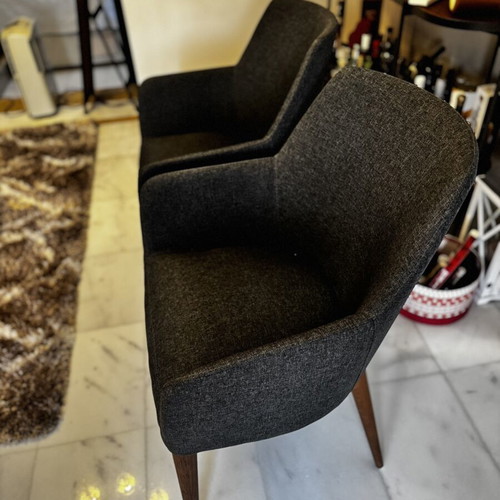 Milano De Armchairs Set of 2 with Ergonomic Backrest, Like New