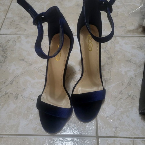 GoGo Shoes blue velvet sandals new, size 39