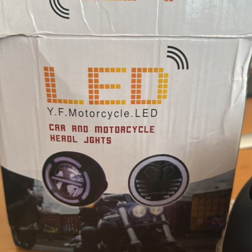 Cafe Racer LED motorcycle headlight new with accessories