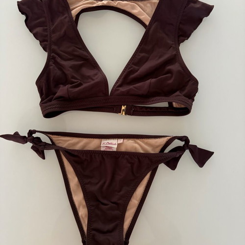Emmanuela Swimwear bikini set brown size Small like new