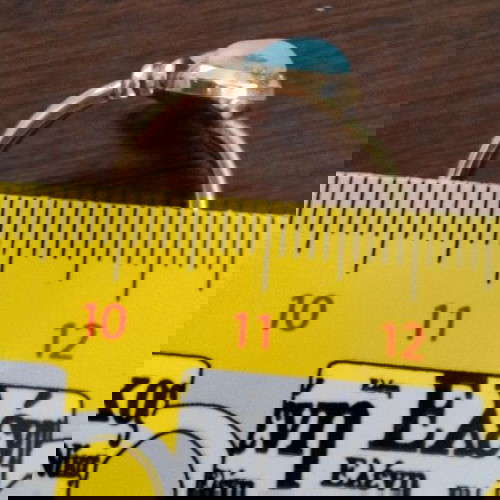 Χρυσή χειροπέδα και δαχτυλίδι σαν καινούργιο με γαλάζιες καρδιές Κ14