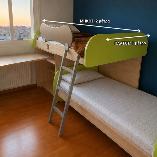 Children's bunk bed with desk and storage like new