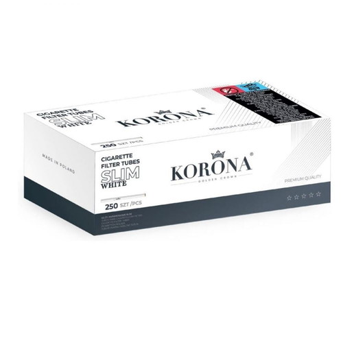 Korona Slim cigarette tubes with white filter 250 pcs new