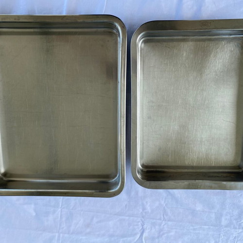 PAL oven tray used, stainless steel 41x33 cm