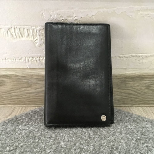 AIGNER Munich leather wallet unisex used, black, 2 parts