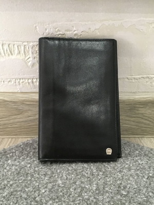 AIGNER Munich leather wallet unisex used, black, 2 parts