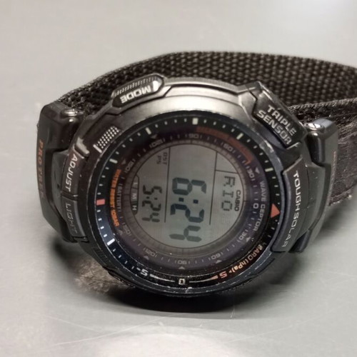 Casio Pro Trek Prw-1300Gj wristwatch used, solar, black