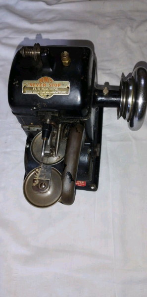 Vintage Bonis Industrial "Never-Stop" Fur/Leather Sewing Machine-Working Model A