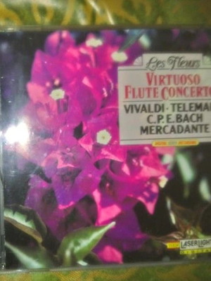 CD Les Fleurs Virtuoso Flute Concertos Vivaldi Telemann C.P.E.Bach Mercadante