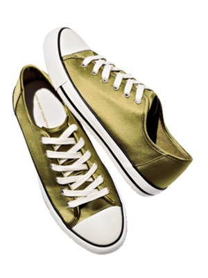 Zara satin khaki sneakers size 38 like new