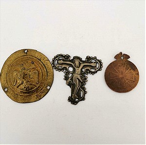 Μετάλλια και Σταυρός εποχής 1960 σετ 3 τεμ