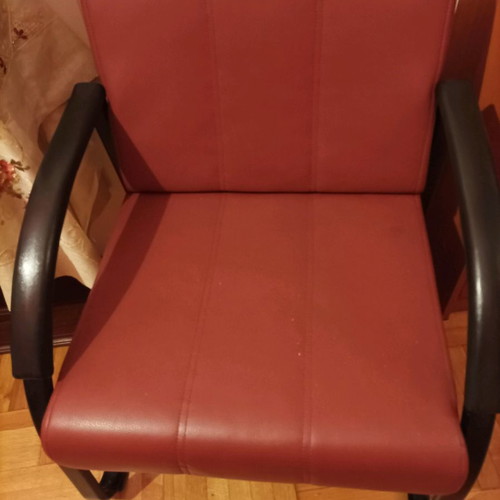 Preston leather two-seater sofas and armchair like new, bordeaux