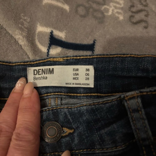 Bershka jeans with rips used, blue, size M