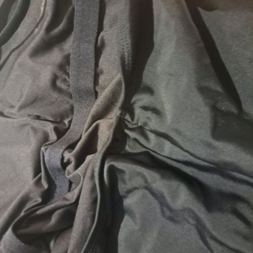 Black one-piece swimsuit like new, size S with V-neck and thin straps