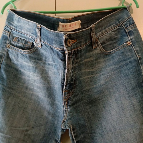 Zara women's flared jeans used, blue, size L