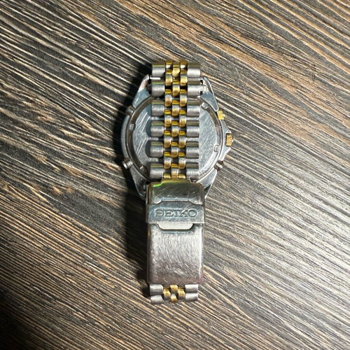 Seiko 7T32 Two-Tone Quartz Alarm Chronograph watch used