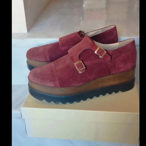 Bozikis platform shoes burgundy suede like new, size 41