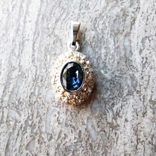 Silver 925 pendant new, blue and silver