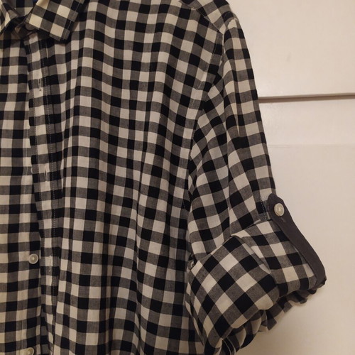 Zara Man Slim Fit checked shirt, size L, black and white