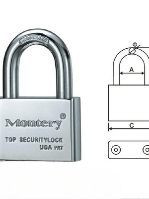 Montery 60mm stainless steel padlock new, steel