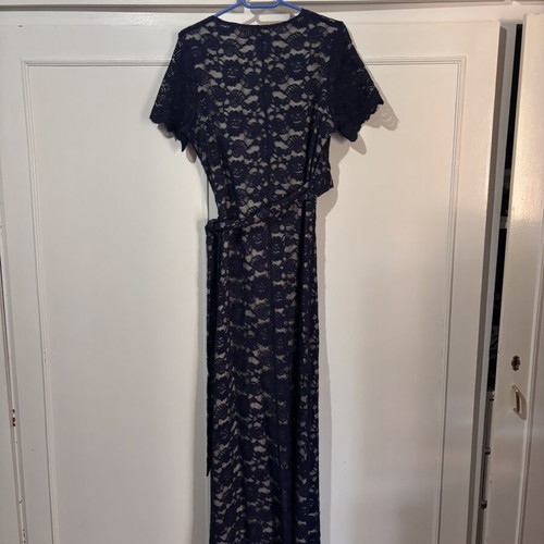 Dark blue lace maxi dress like new, women's XL