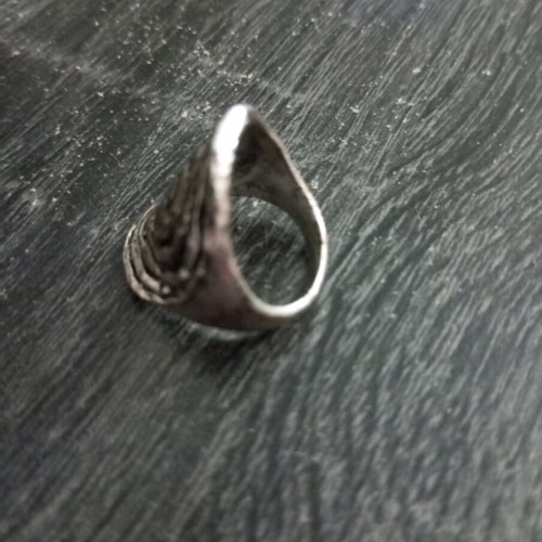 Spiral ring like new, silver aged
