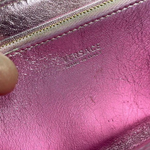 Versace leather wallet like new, pink