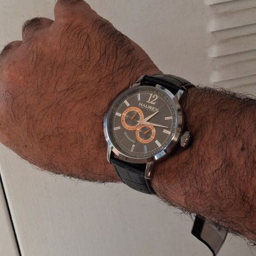 Haurex Italy automatic watch like new, Miyota mechanism, black and silver