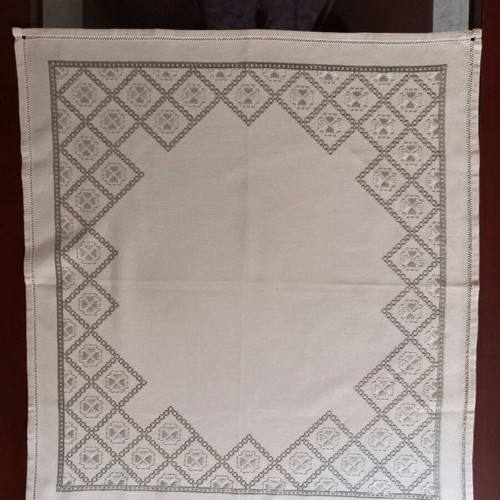 Handmade Lefkaritiko embroidery on etamine like new