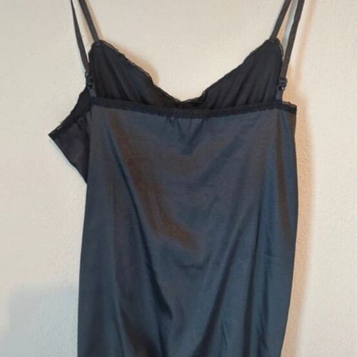 Raxevsky black satin blouse like new, size L