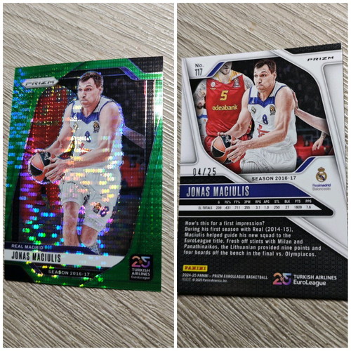 Panini Prizm EuroLeague Jonas Maciulis Green Card 04/25 Real Madrid new