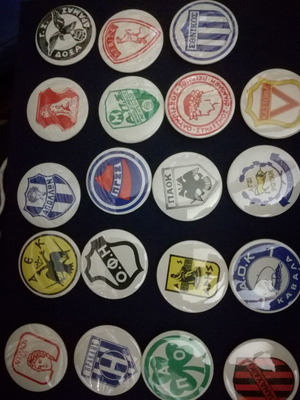 Large Greek football team badges used