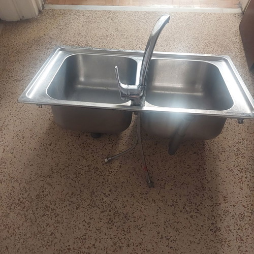 Double kitchen sink inox used, good condition