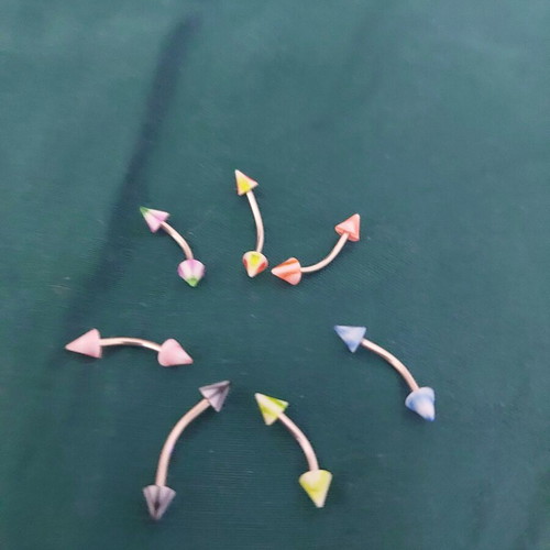 Eyebrow earrings set of 7, multicolor, like new